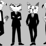 ゲーム「APEX」プレイヤーのツイッターアイコン用イラストをご依頼いただきました。 4人組のプレーヤーで、それぞれトビ・カエル・フクロウ・オウムを擬人化した「強い集団」のイメージで描かせていただきました。